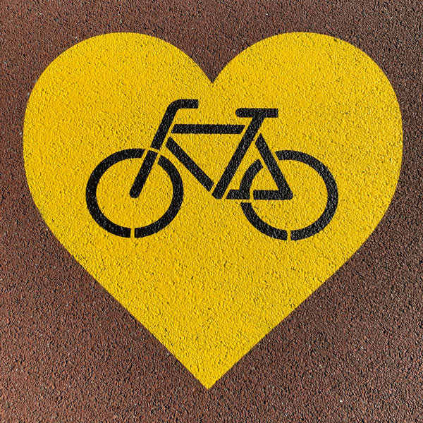 image of heart and bike stencil